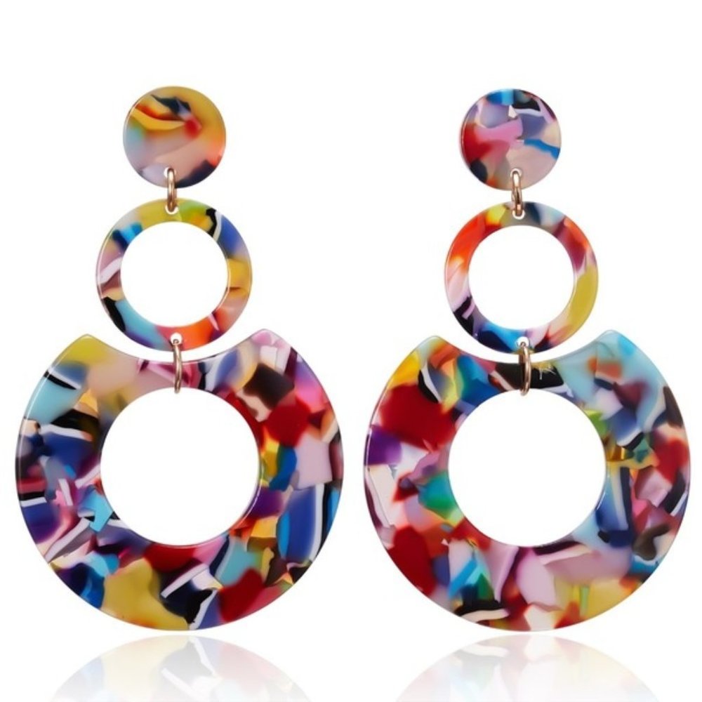 Multi-colored Hoop Earrings